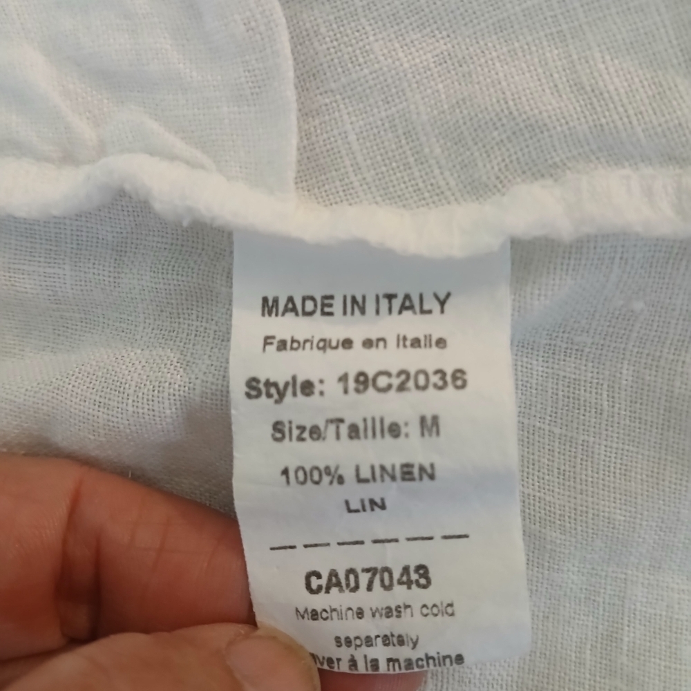 White Linen Open Front Cardigan/cover up - Picture 5 of 6